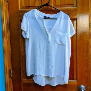 White Short sleeved Textured Blouse